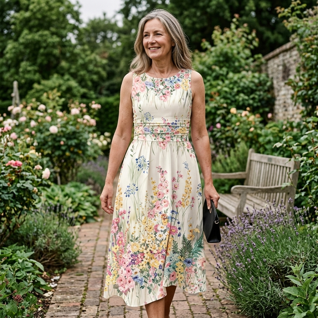 PETALBOURNE SLEEVELESS FLORAL MIDI DRESS