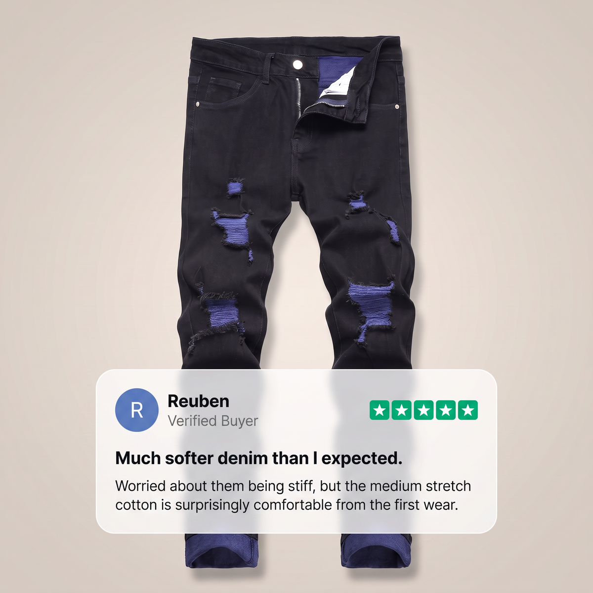 BECKETT FLEX DISTRESSED JEANS
