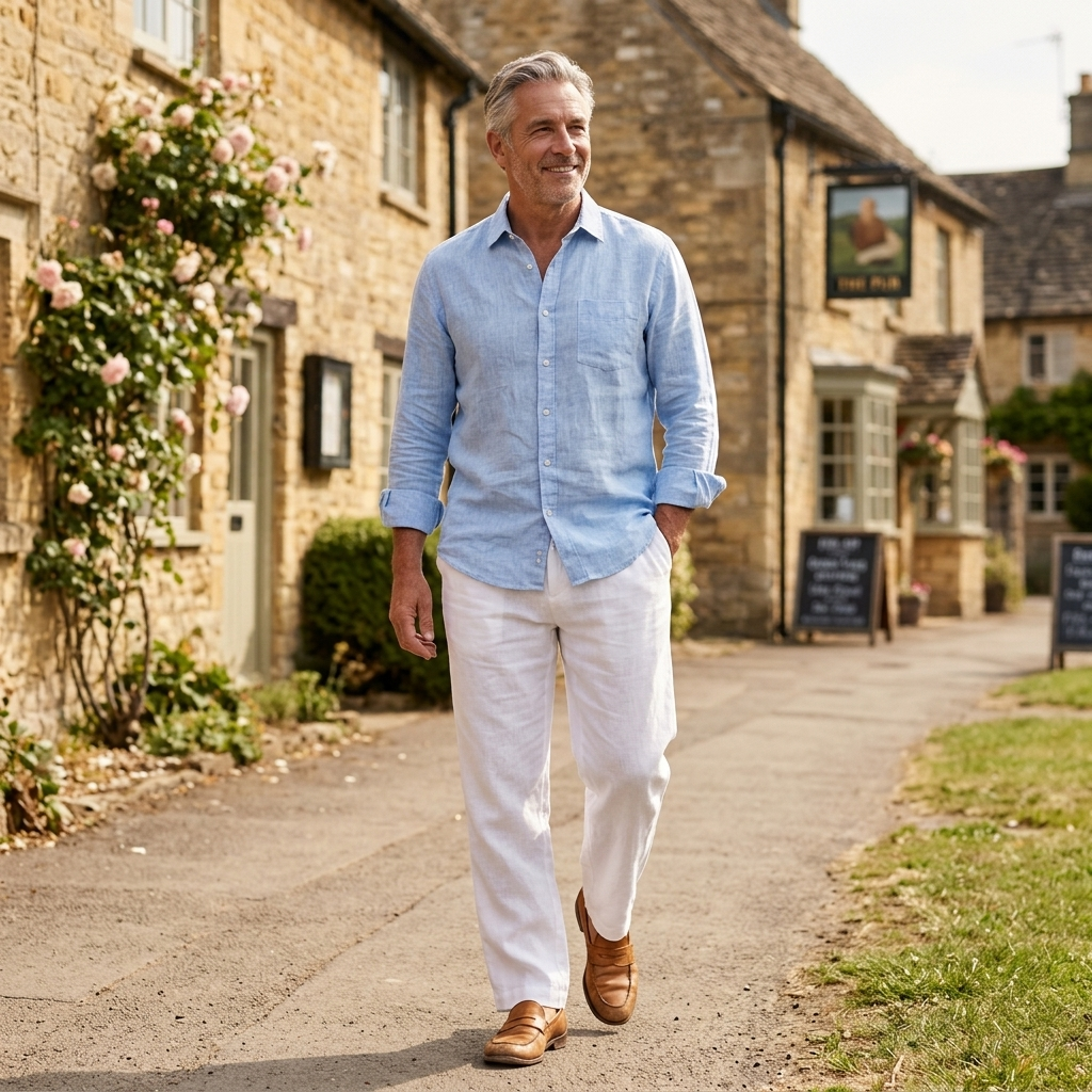 SOMERFORD PURE LINEN DRAWSTRING TROUSERS