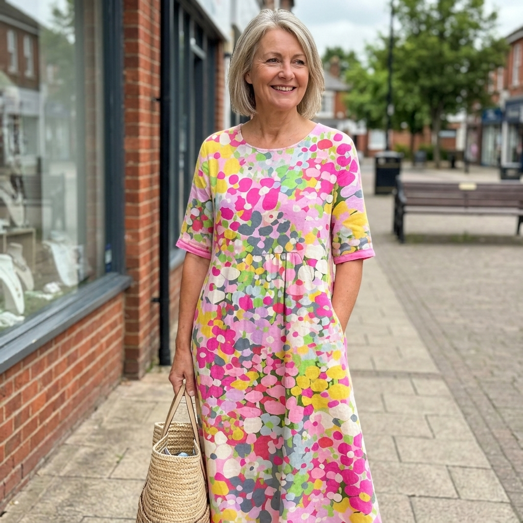 CLOVERLEIGH LOOSE-FIT FLORAL DRESS
