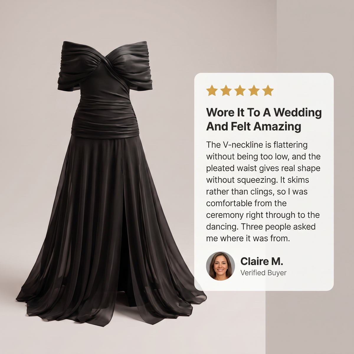 GRACEFUL V-NECK PARTY DRESS