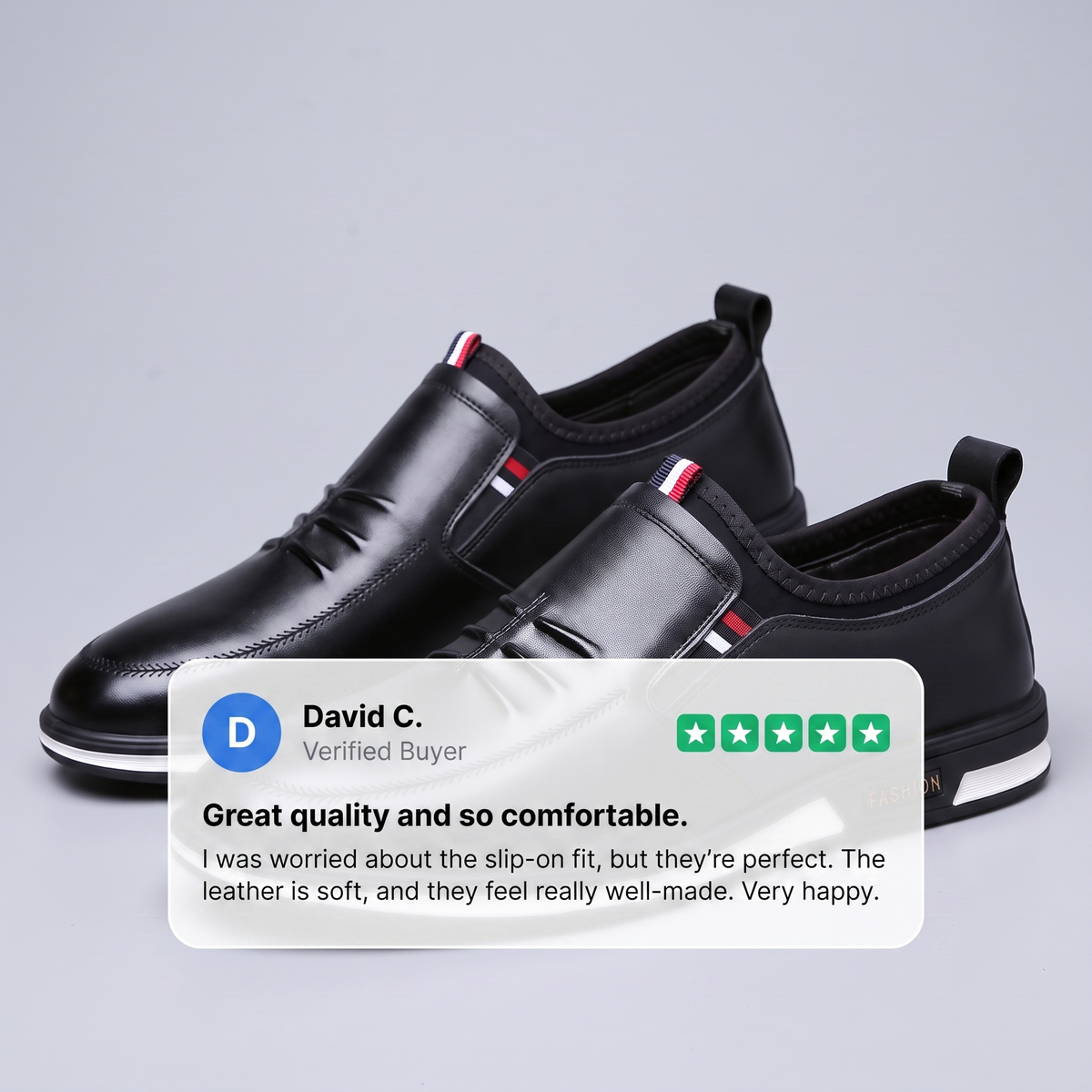 LIAM LEATHER SLIP-ON SNEAKERS