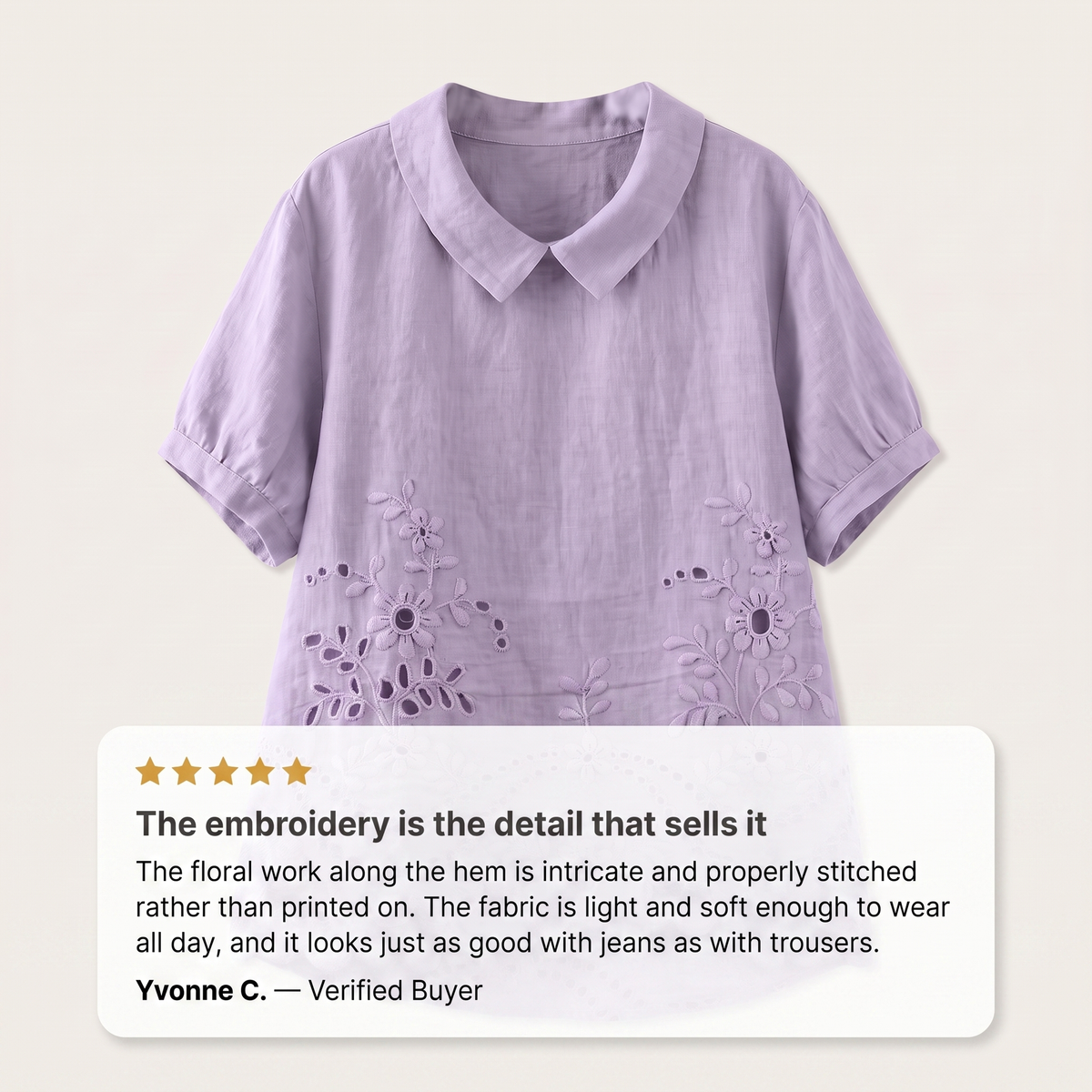 LILY BLOOM EMBROIDERED TOP