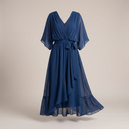 ANWEN V-NECK MIDI DRESS