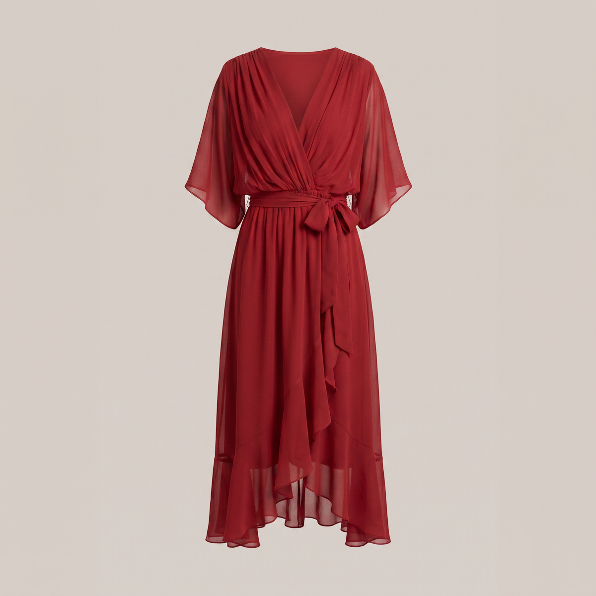 ANWEN V-NECK MIDI DRESS