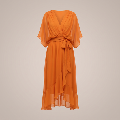 ANWEN V-NECK MIDI DRESS