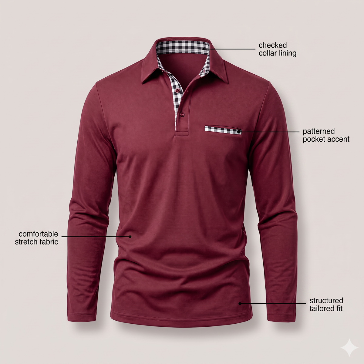 CALVERTON LONG-SLEEVE POLO