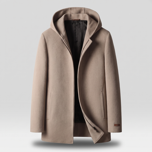 100% WOOLEN HOODED COAT