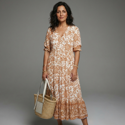FLORENCE CASUAL V-NECK DRESS