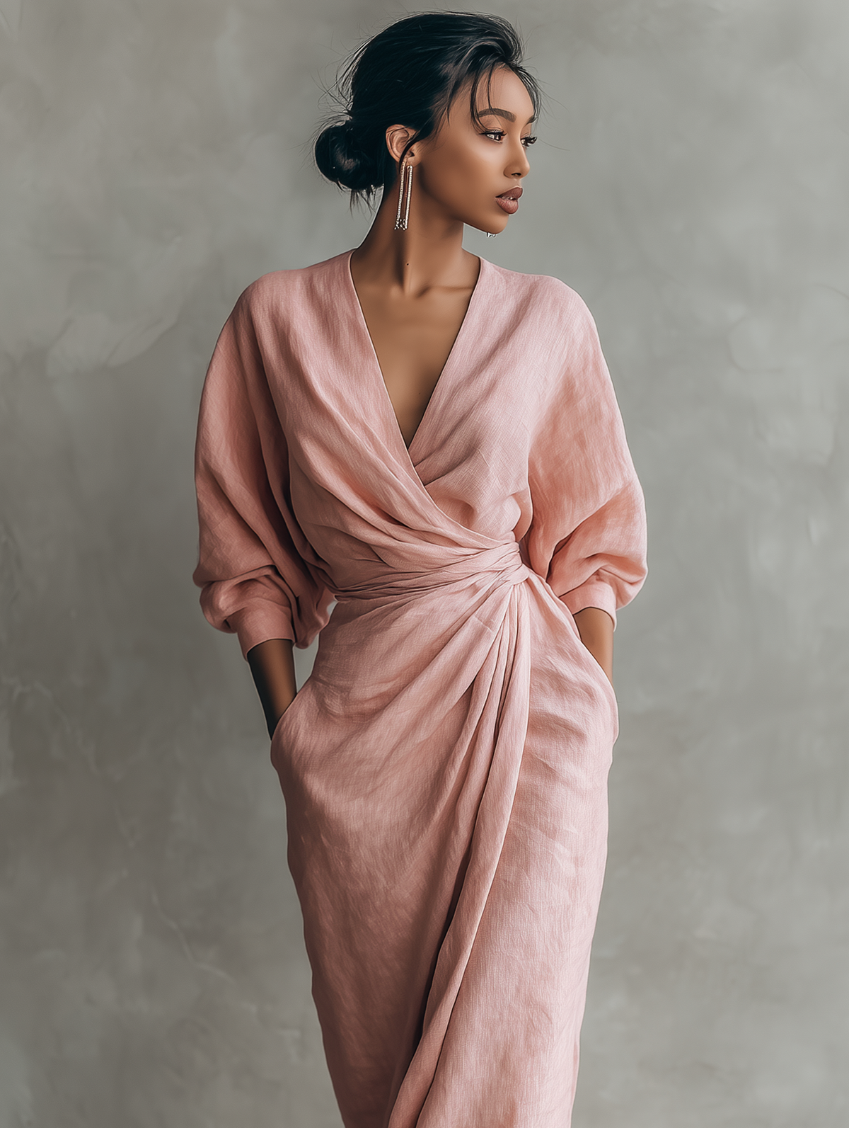 SOFI PURE ELEGANCE V-NECK DRESS