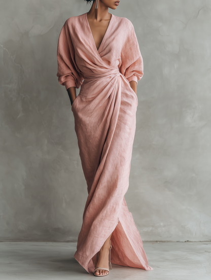 SOFI PURE ELEGANCE V-NECK DRESS