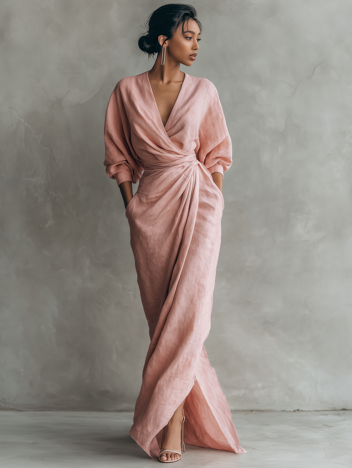 SOFI PURE ELEGANCE V-NECK DRESS