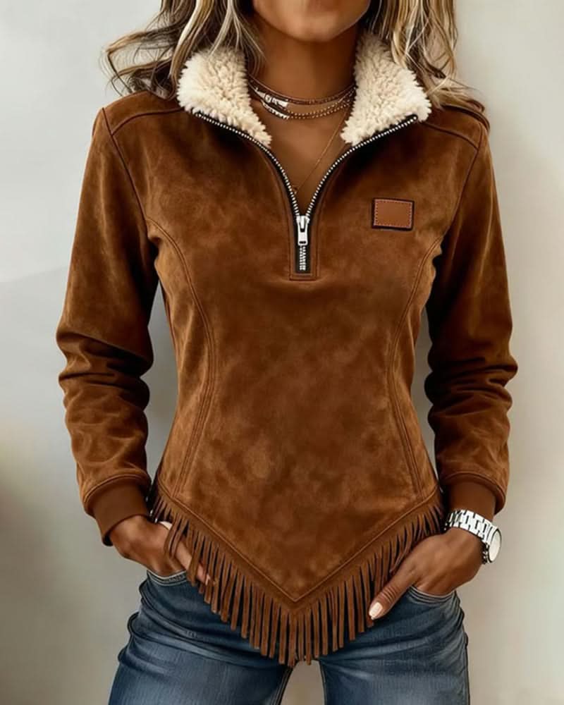 JULIAN SUEDE SWEATER