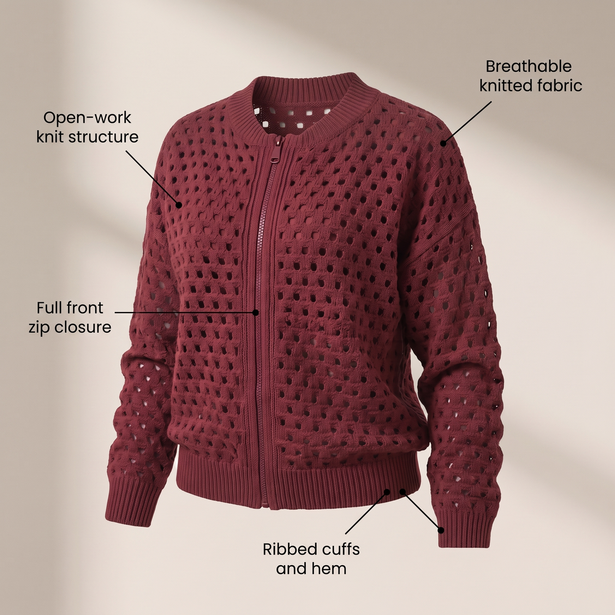 GWENDOLINE OPENWORK KNIT JACKET