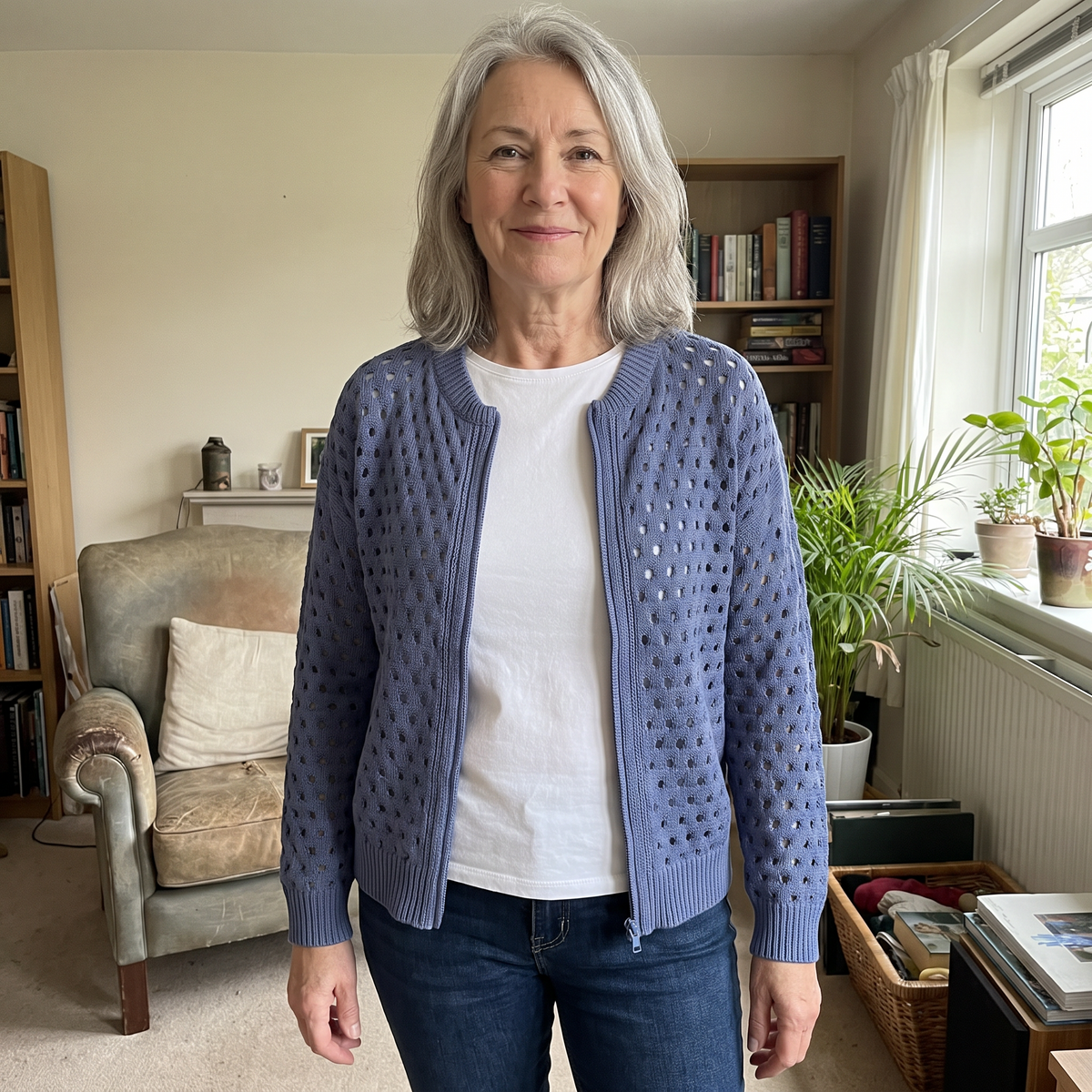 GWENDOLINE OPENWORK KNIT JACKET