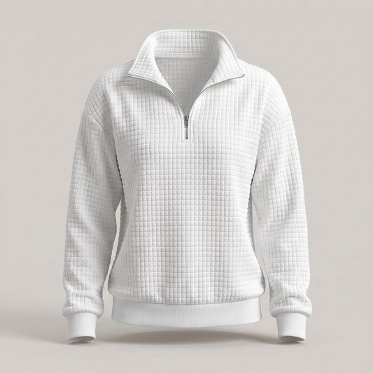 ROSALIE TEXTURED ZIP SWEATER