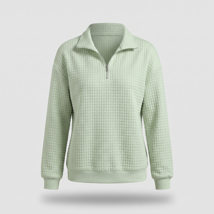 ROSALIE TEXTURED ZIP SWEATER