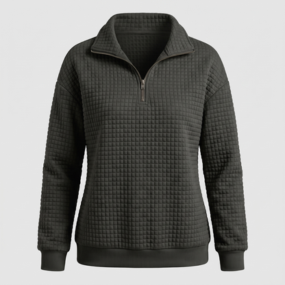 ROSALIE TEXTURED ZIP SWEATER
