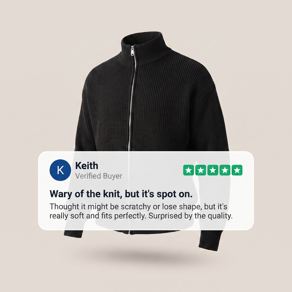 HOLLIS SMART-CASUAL ZIP CARDIGAN