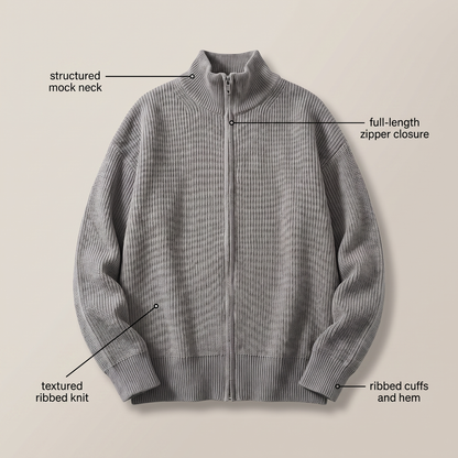 HOLLIS SMART-CASUAL ZIP CARDIGAN