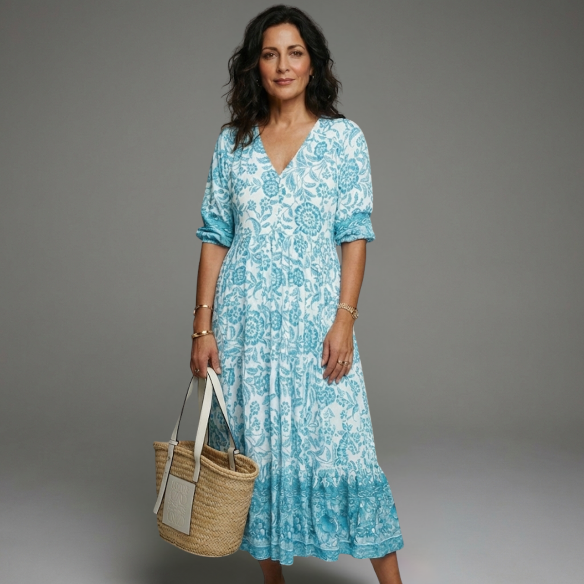 FLORENCE CASUAL V-NECK DRESS