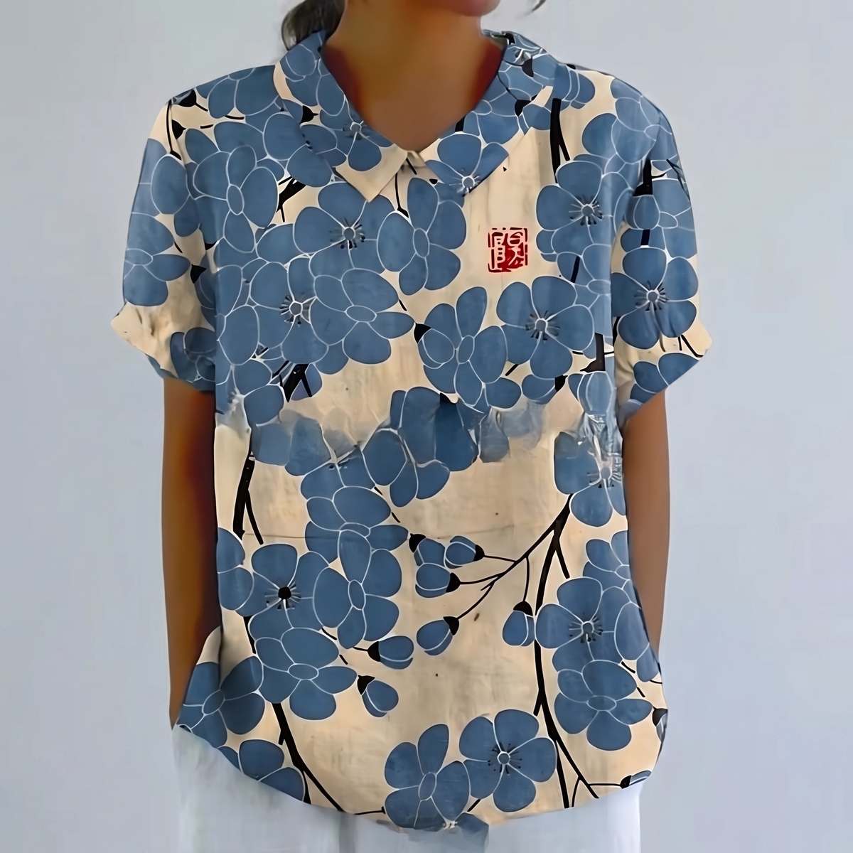 ROSEDENE SAGE FLORAL BLOUSE