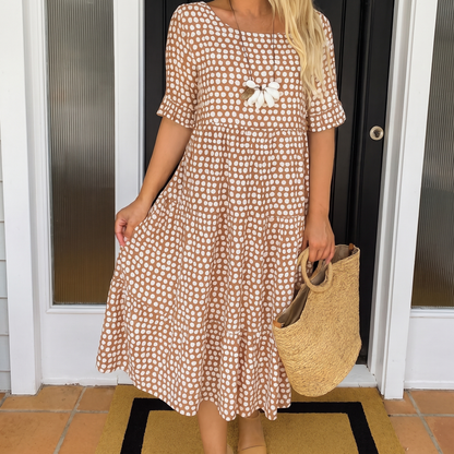 EVERLARK SHORT-SLEEVE MIDI DRESS