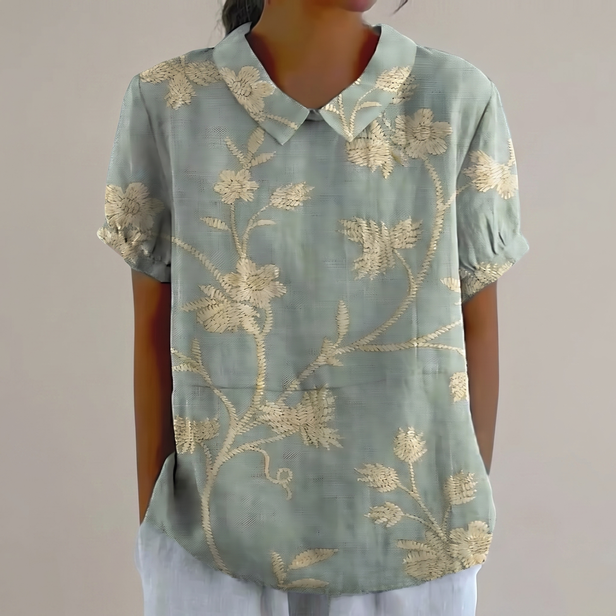 ROSEDENE SAGE FLORAL BLOUSE