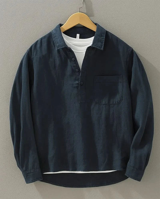 ALDRIDGE GRANDAD COLLAR SHIRT