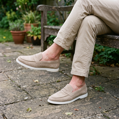 CHELTENHAM BEIGE SUEDE LOAFERS