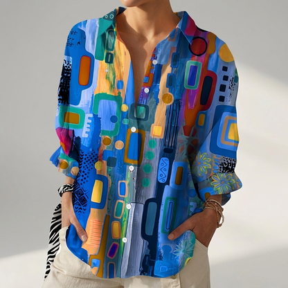ARAMINTA ARTISTIC PRINT BLOUSE