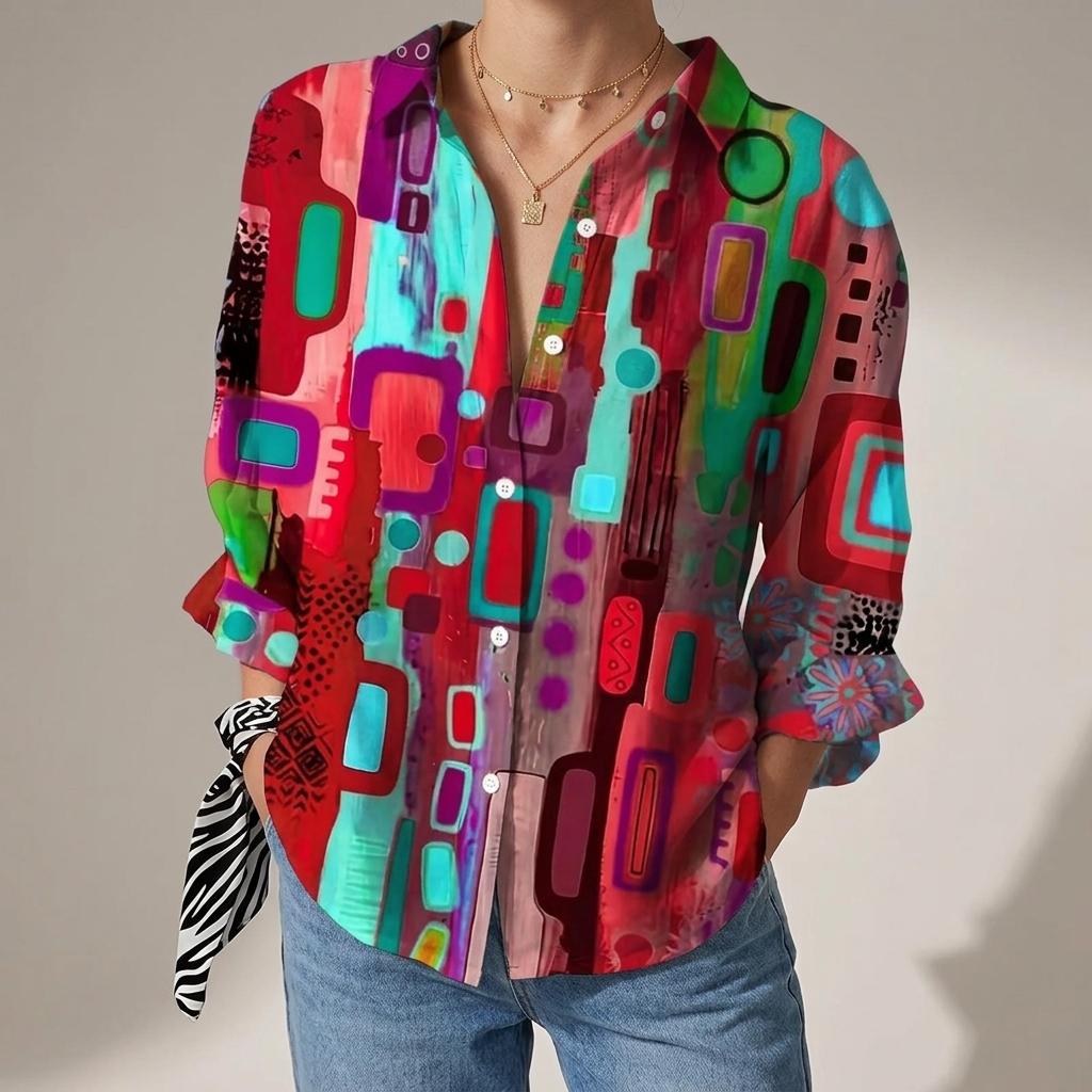 ARAMINTA ARTISTIC PRINT BLOUSE