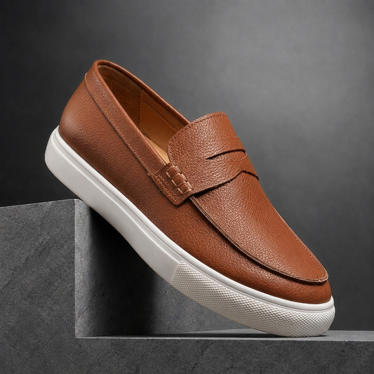 MORTLAKE TEXTURED LEATHER LOAFERS