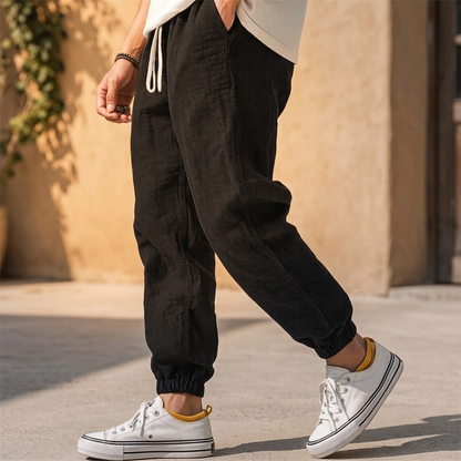 MOORHAVEN LINEN TRAVEL JOGGERS