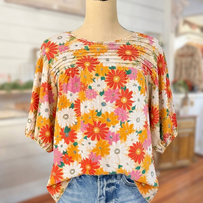 CELANDINE PLEATED DETAIL BLOUSE