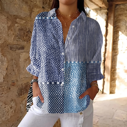 MIREWICK PATCHWORK BUTTON BLOUSE