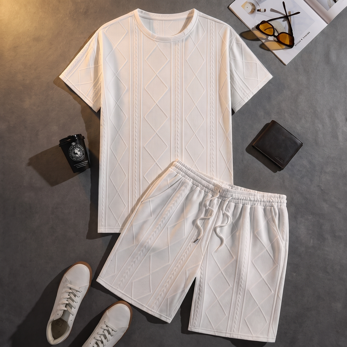 HALDMERE TEXTURED KNIT LOUNGE SET