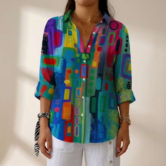 ARAMINTA ARTISTIC PRINT BLOUSE