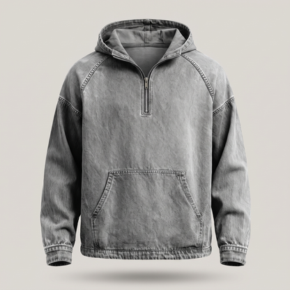 RIVINGTON HALF-ZIP DENIM JACKET