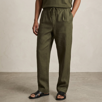 SOMERFORD PURE LINEN DRAWSTRING TROUSERS
