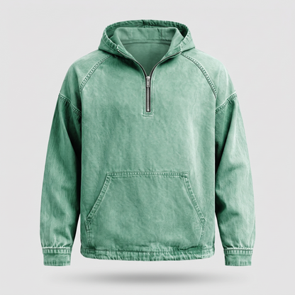 RIVINGTON HALF-ZIP DENIM JACKET