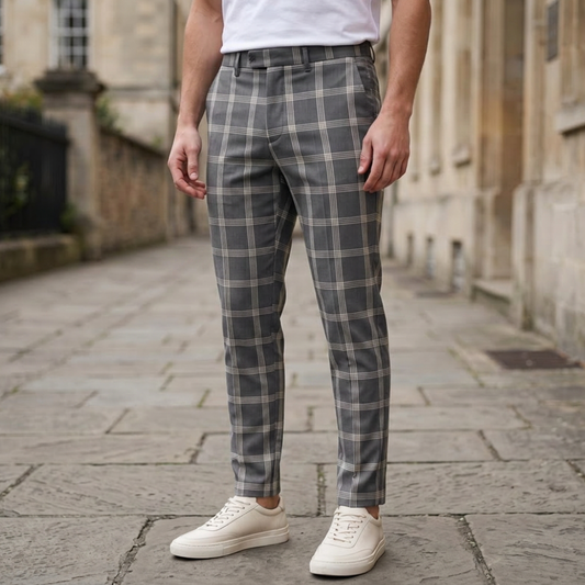 CHESTERFIELD SLIM-FIT CHECKED TROUSERS