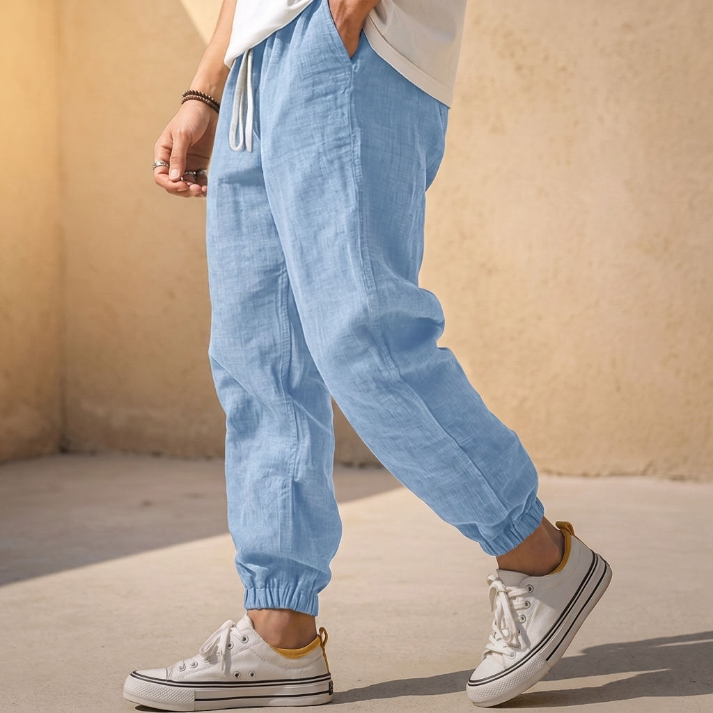 MOORHAVEN LINEN TRAVEL JOGGERS