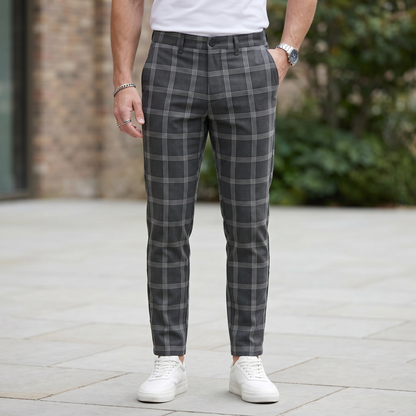 CHESTERFIELD SLIM-FIT CHECKED TROUSERS