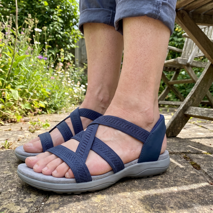 AVONELLE KNIT CROSSOVER SANDALS