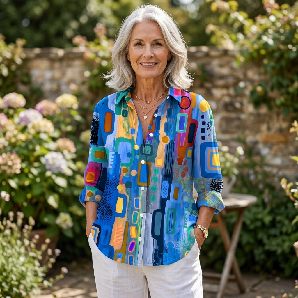 ARAMINTA ARTISTIC PRINT BLOUSE