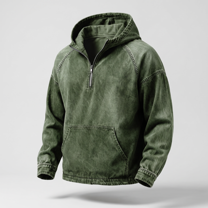 RIVINGTON HALF-ZIP DENIM JACKET