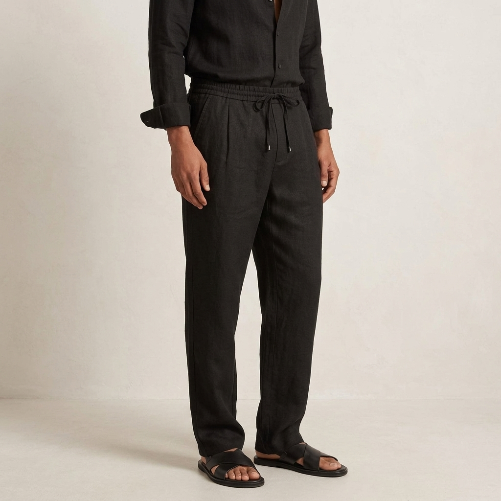 SOMERFORD PURE LINEN DRAWSTRING TROUSERS