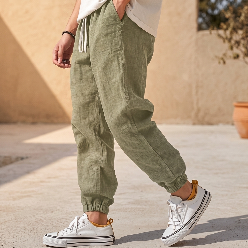 MOORHAVEN LINEN TRAVEL JOGGERS