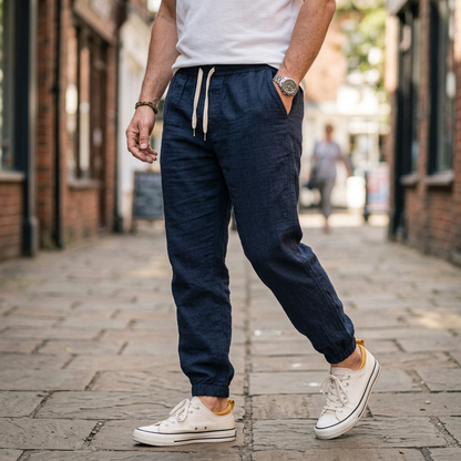 MOORHAVEN LINEN TRAVEL JOGGERS